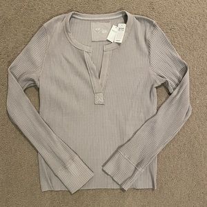 Aerie Women's Long Sleeve Henley T-Shirt